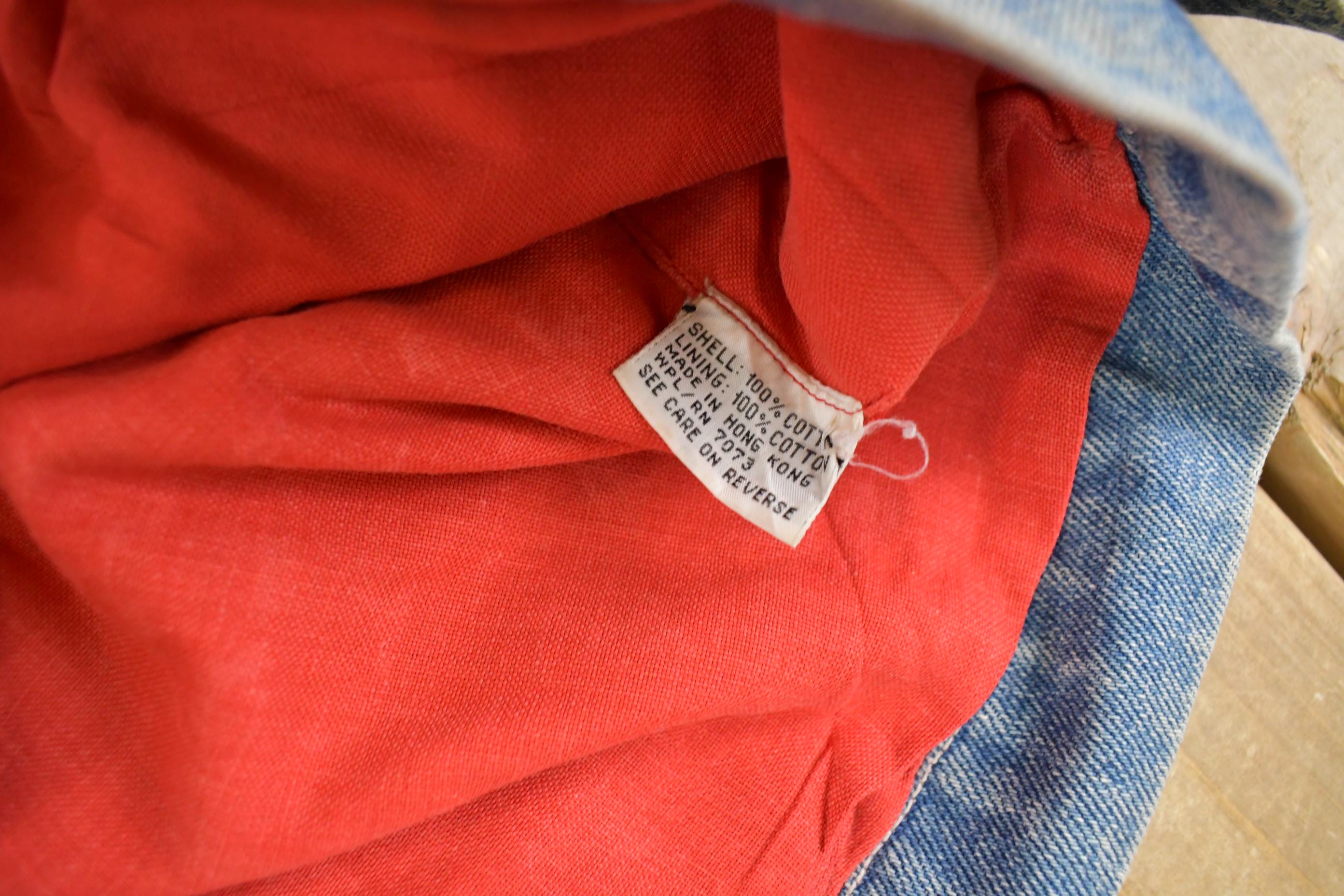Vintage 1980s Sun Faded Workwear Denim Chore Coat Men's XL