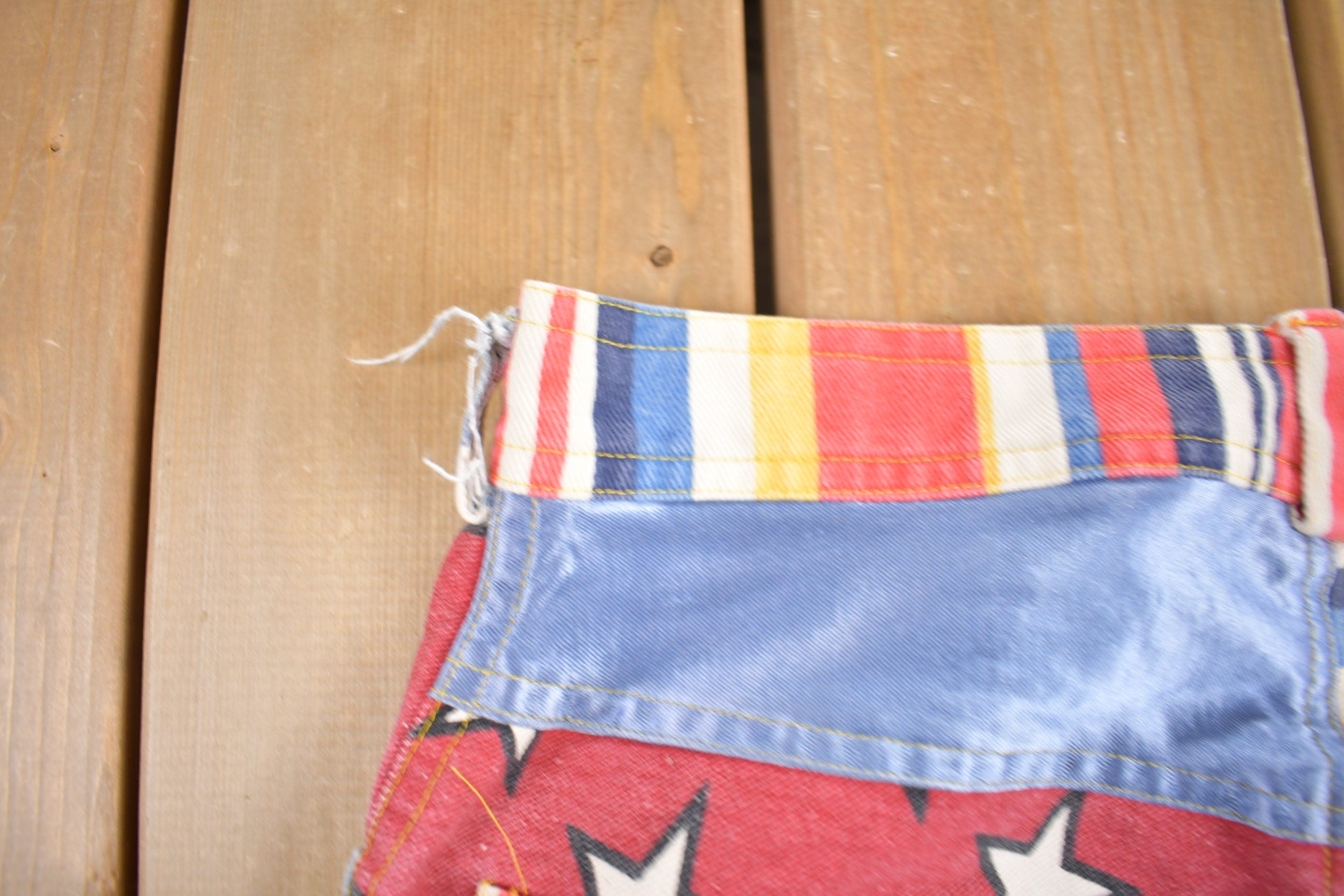Vintage 1970s American Theme Patchwork Pants Size 28 x 25