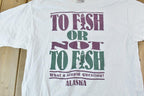 Vintage 1990s Alaska Fishing Souvenir T-Shirt