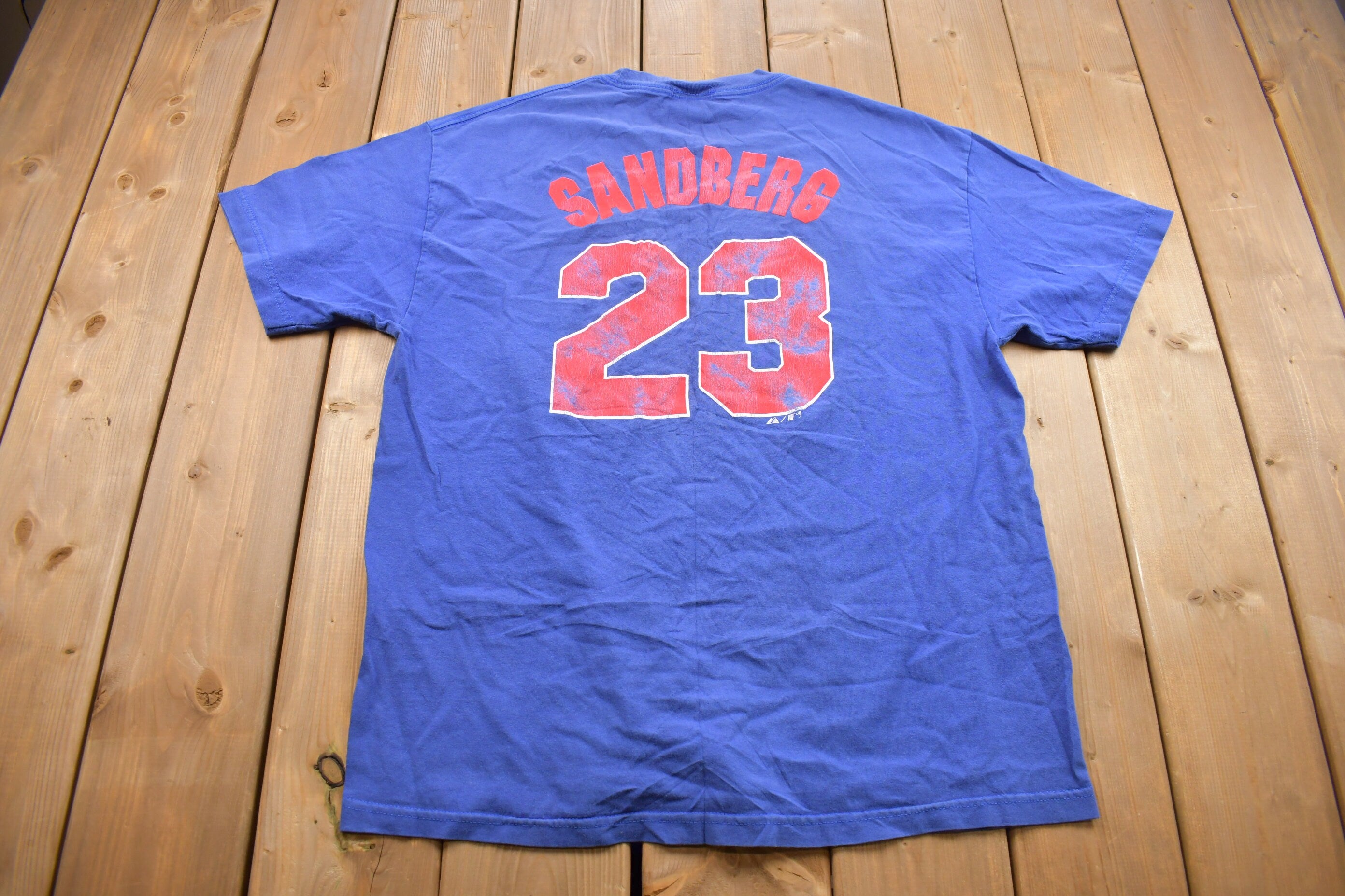 Vintage 1990s Majestic Chicago Cubs Sandberg T Shirt Jersey