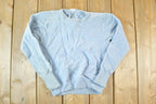 Vintage 1960s Wool Knit Light Blue Crewneck Sweater Womens XS