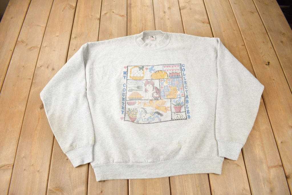 Vintage 1990s My Country Collectibles Graphic Crewneck Sweatshirt Made In USA