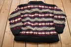 Vintage 1990s Artesania All Over Print Knitted Cardigan Sweater