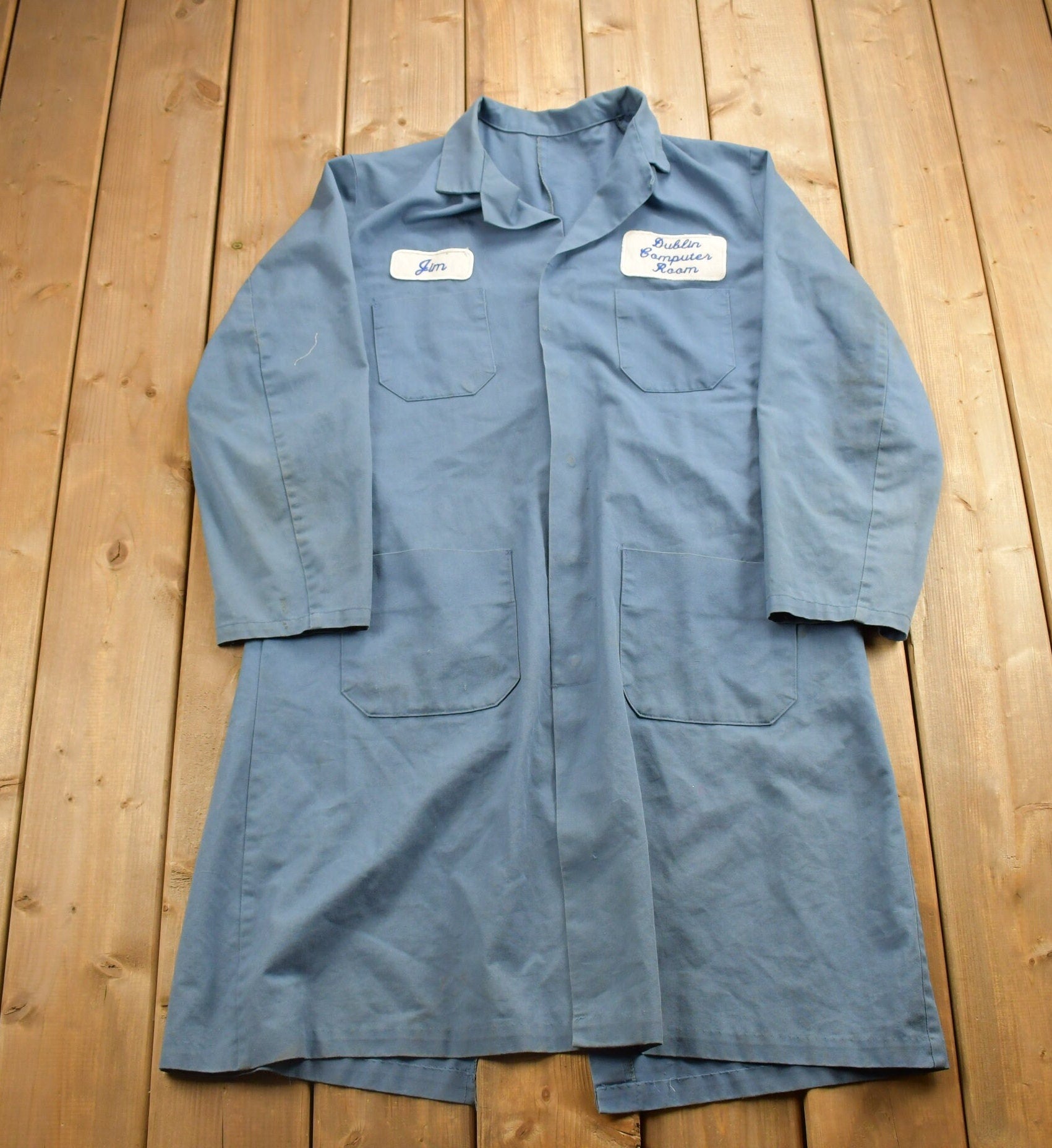 Vintage 1990s Dublin Computer Room Tall Button Up Jacket