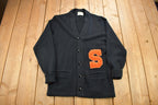 Vintage 1950s Collegiate Knit Cardigan Sweater