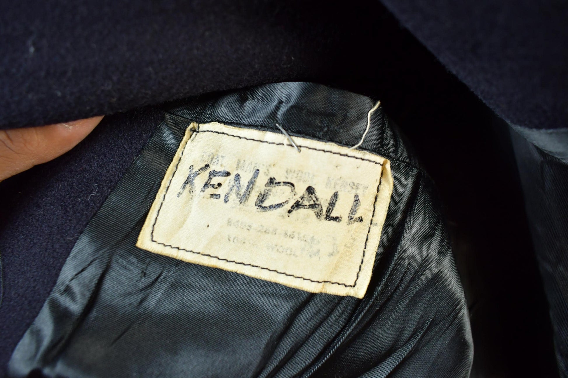 Vintage 1940s WW2-Cold War Ear Era Naval Wool Coat Men's Small