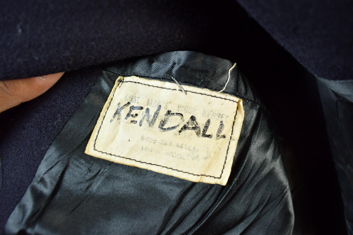 Vintage 1940s WW2-Cold War Ear Era Naval Wool Coat Men's Small