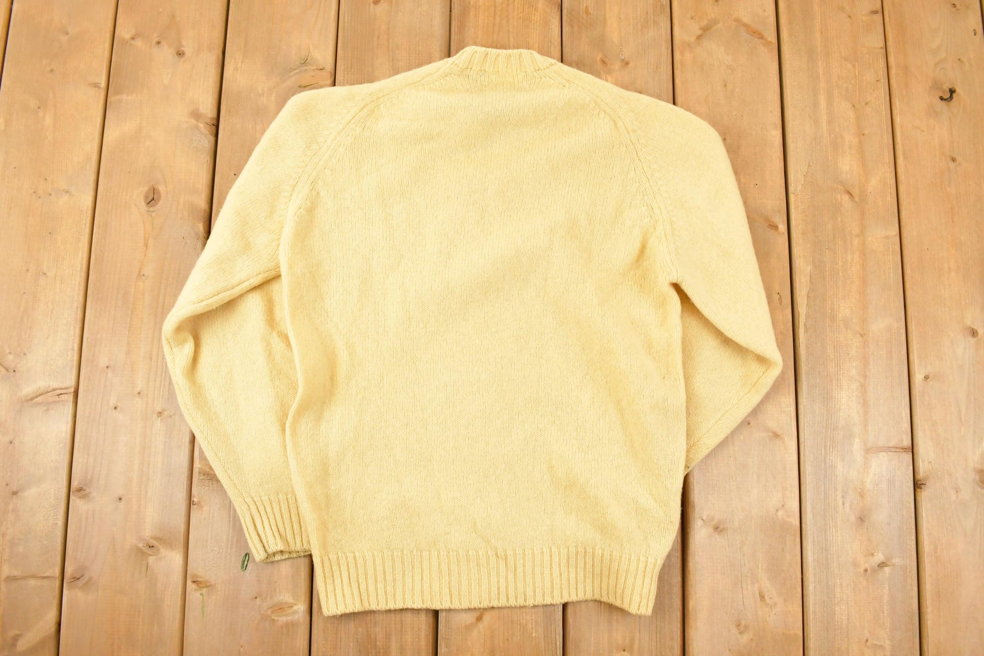 Vintage 1970s Sears The Mens Store Cable Knit Crewneck Sweater Men's S