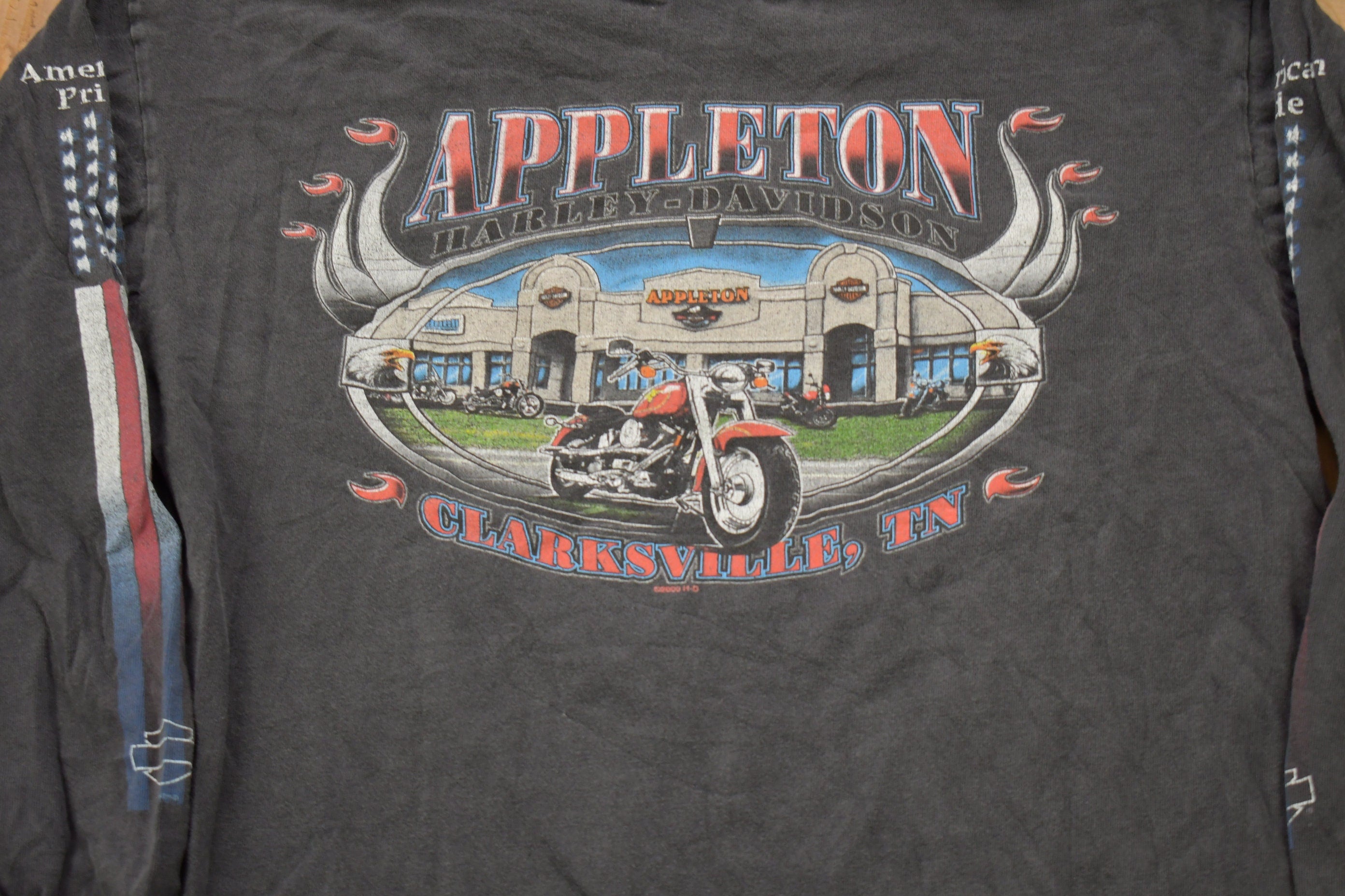 Vintage 2000 Harley Davidson Motorcycles Appleton's Tennessee Long Sleeve T-Shirt
