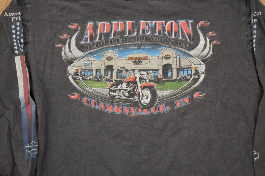Vintage 2000 Harley Davidson Motorcycles Appleton's Tennessee Long Sleeve T-Shirt