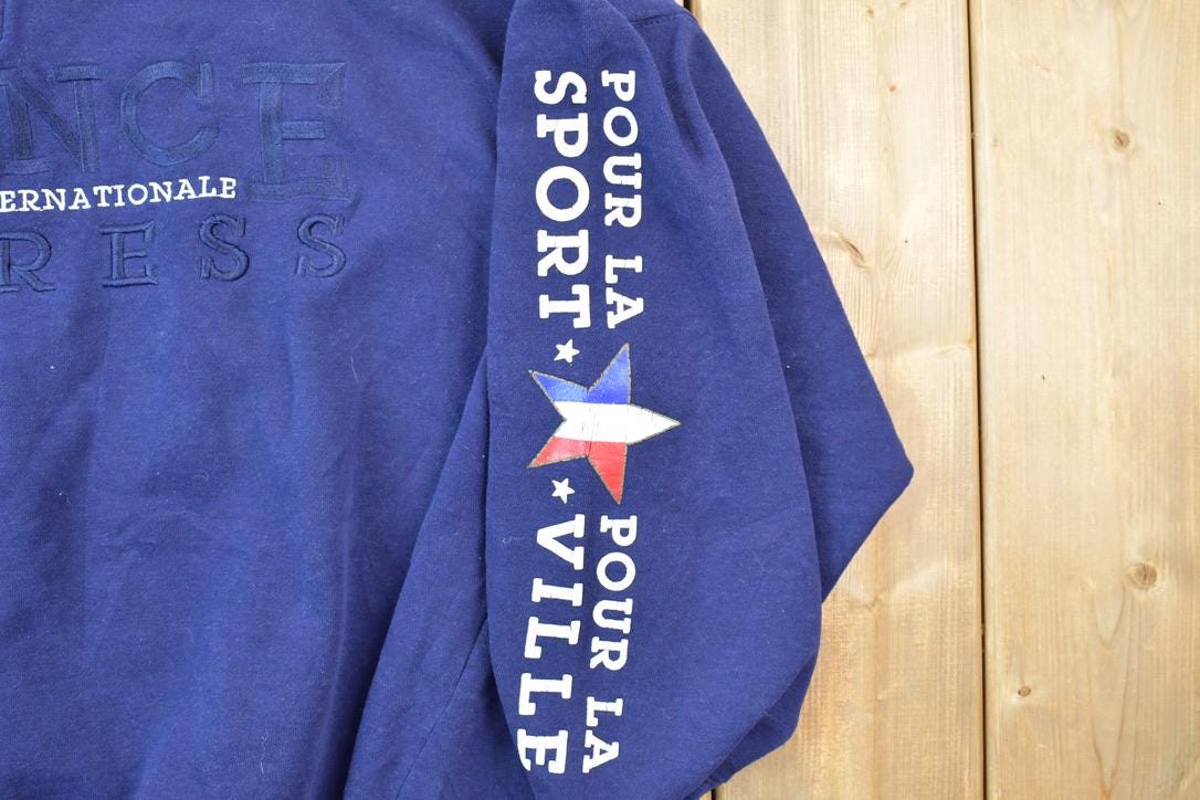 Vintage 1990s Express France Sport Quarter Zip Mock Neck Sweatshirt