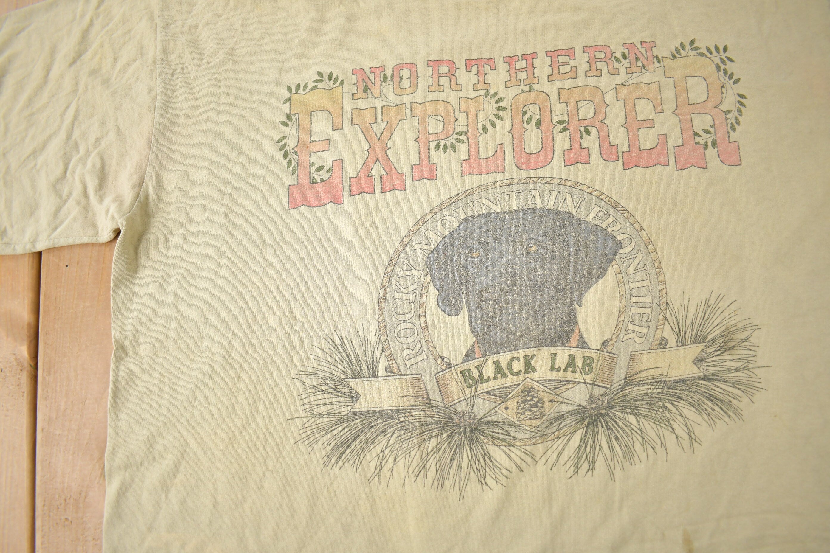 Vintage 1990s Northern Explorer Black Lab Single Stitch Graphic T-Shirt Size XXL
