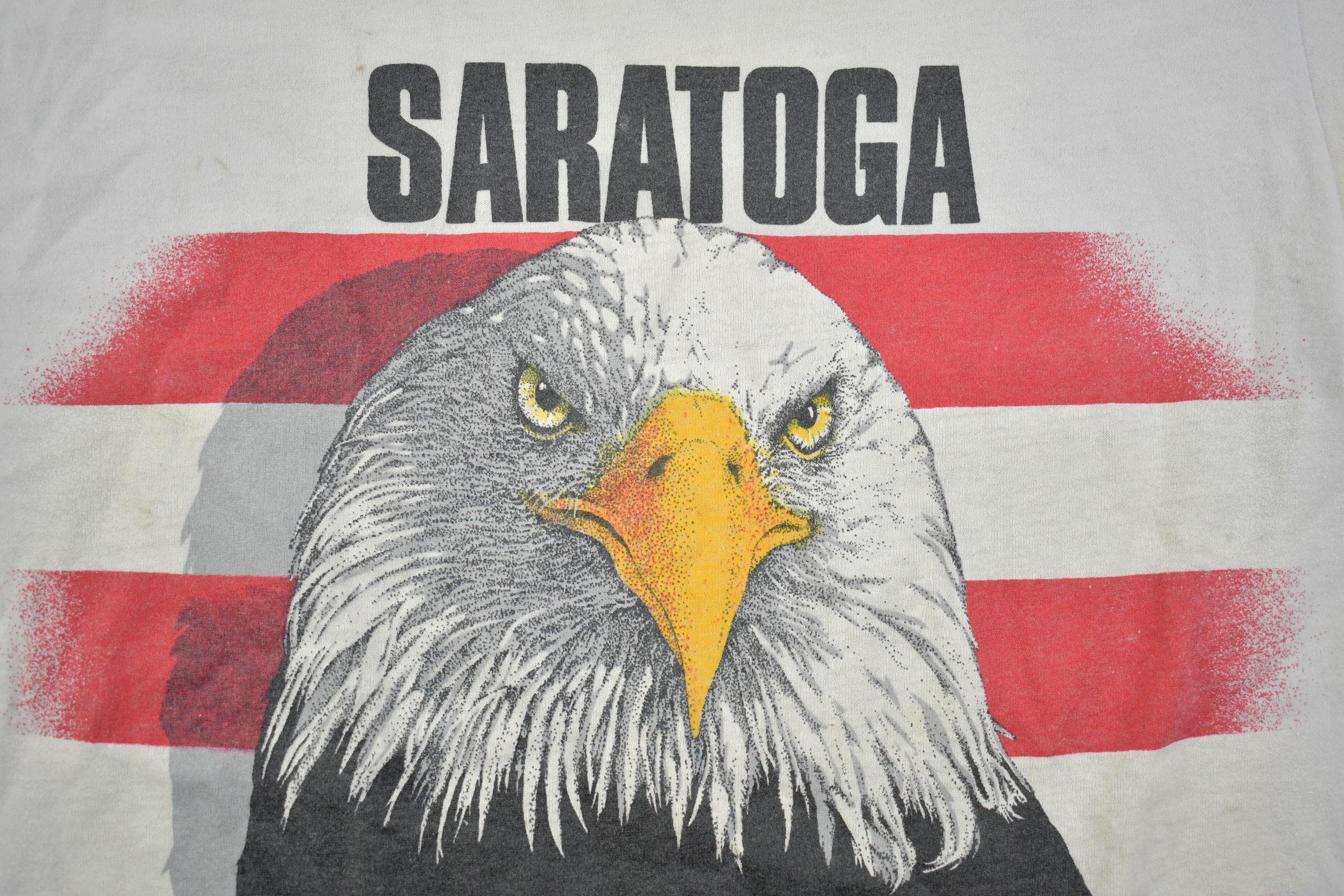 Vintage 1980s Saratoga Bald Eagle Patriotic T Shirt