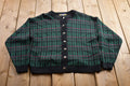 Vintage 1990s Bryn Connelly Plaid Knitted Cardigan Sweater
