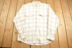 Vintage 1990s German Hess-Natur 100% Baumwolle Plaid Flannel Button Up Shirt