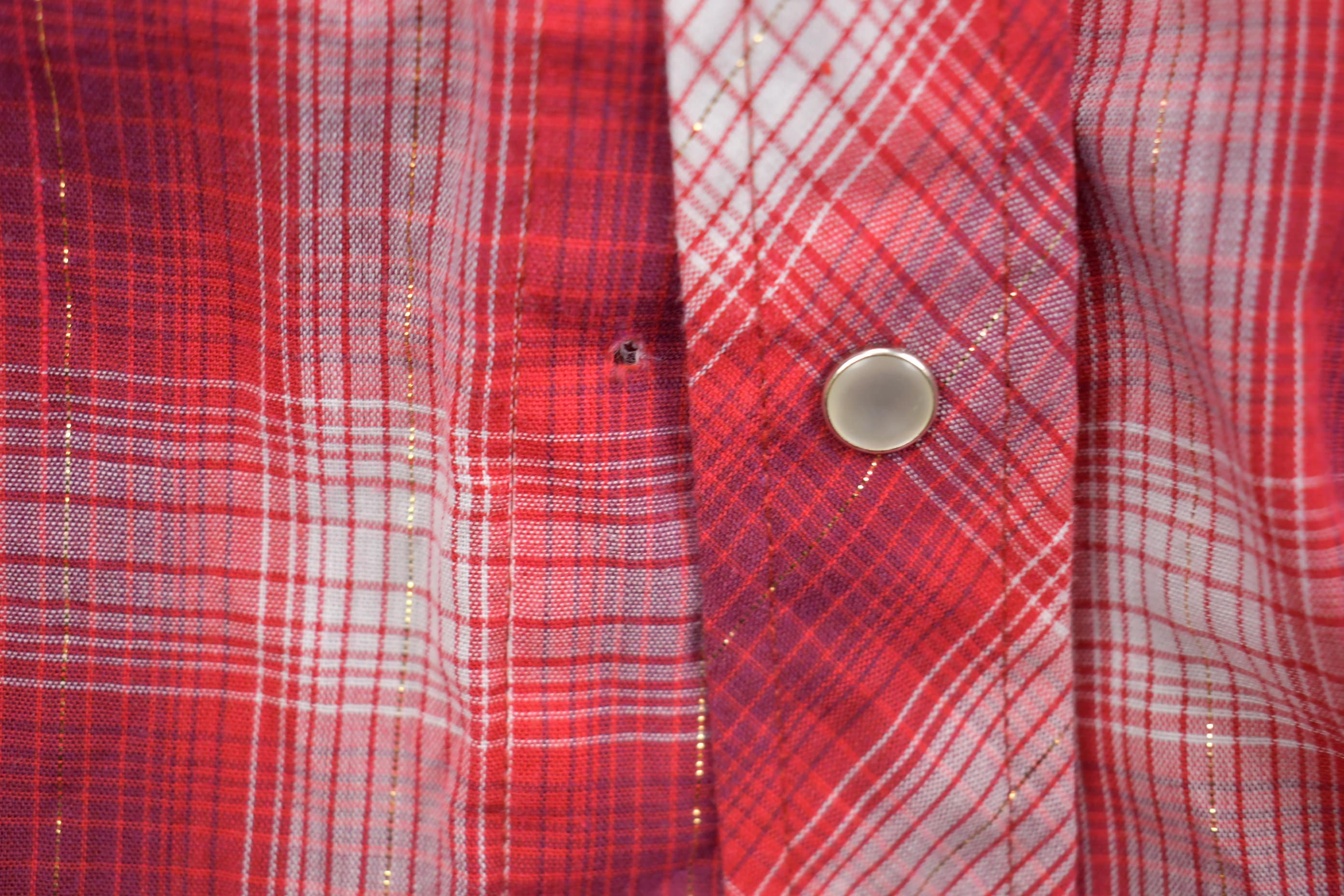 Vintage 1990s GS Sport Western Plaid Button Up Shirt