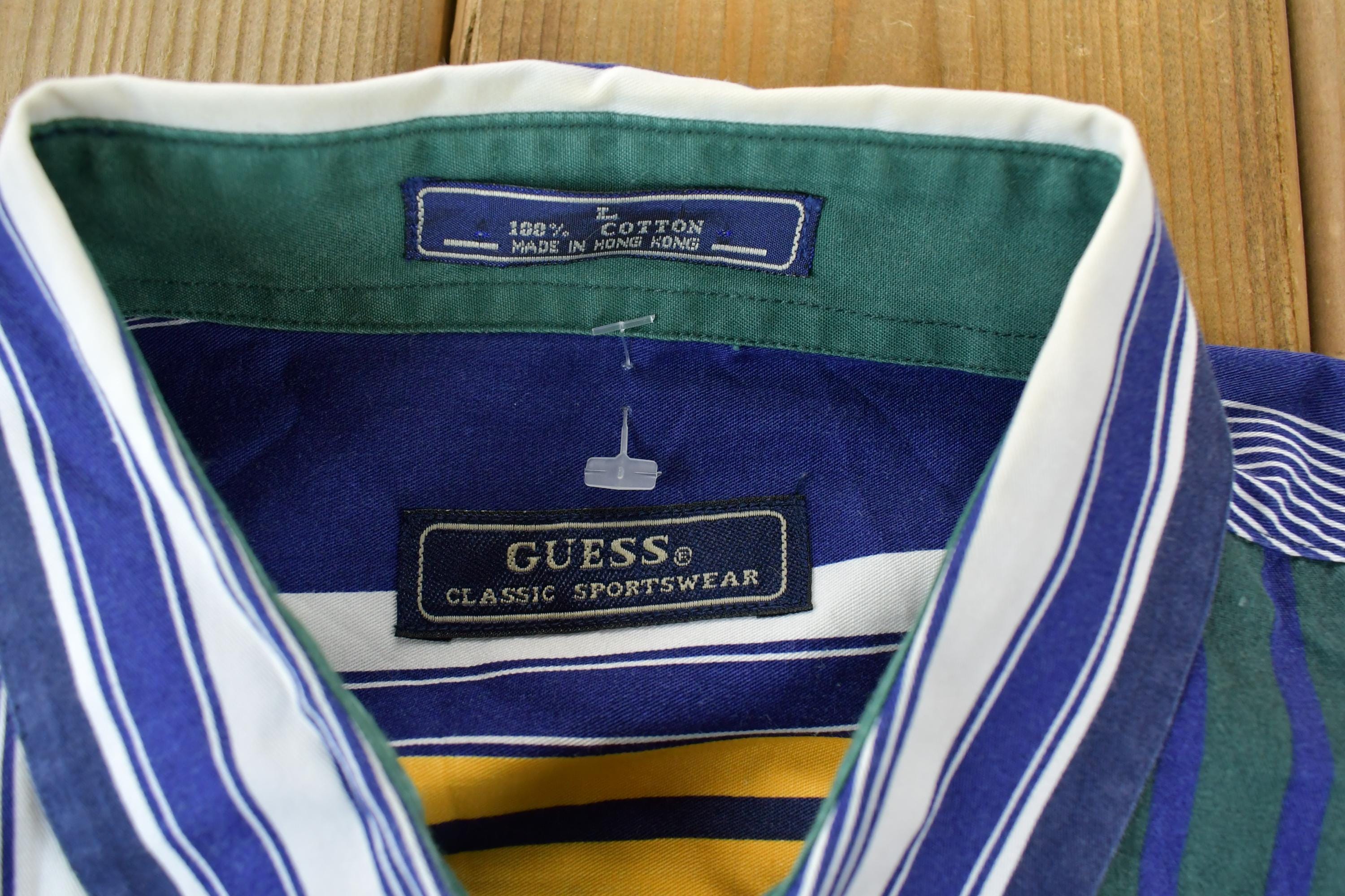 Vintage 90s Guess Classics Striped Button Up Shirt