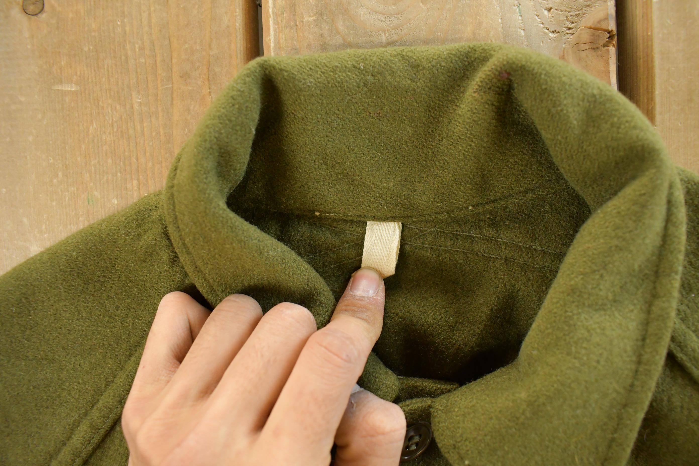 Vintage 1950s Military Wool Button Up Infantry Shirt