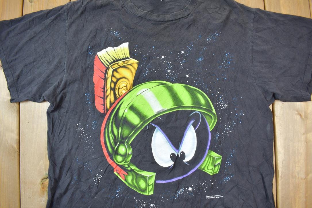 Vintage 1996 Marvin The Martian Looney Tunes Cartoon T-Shirt