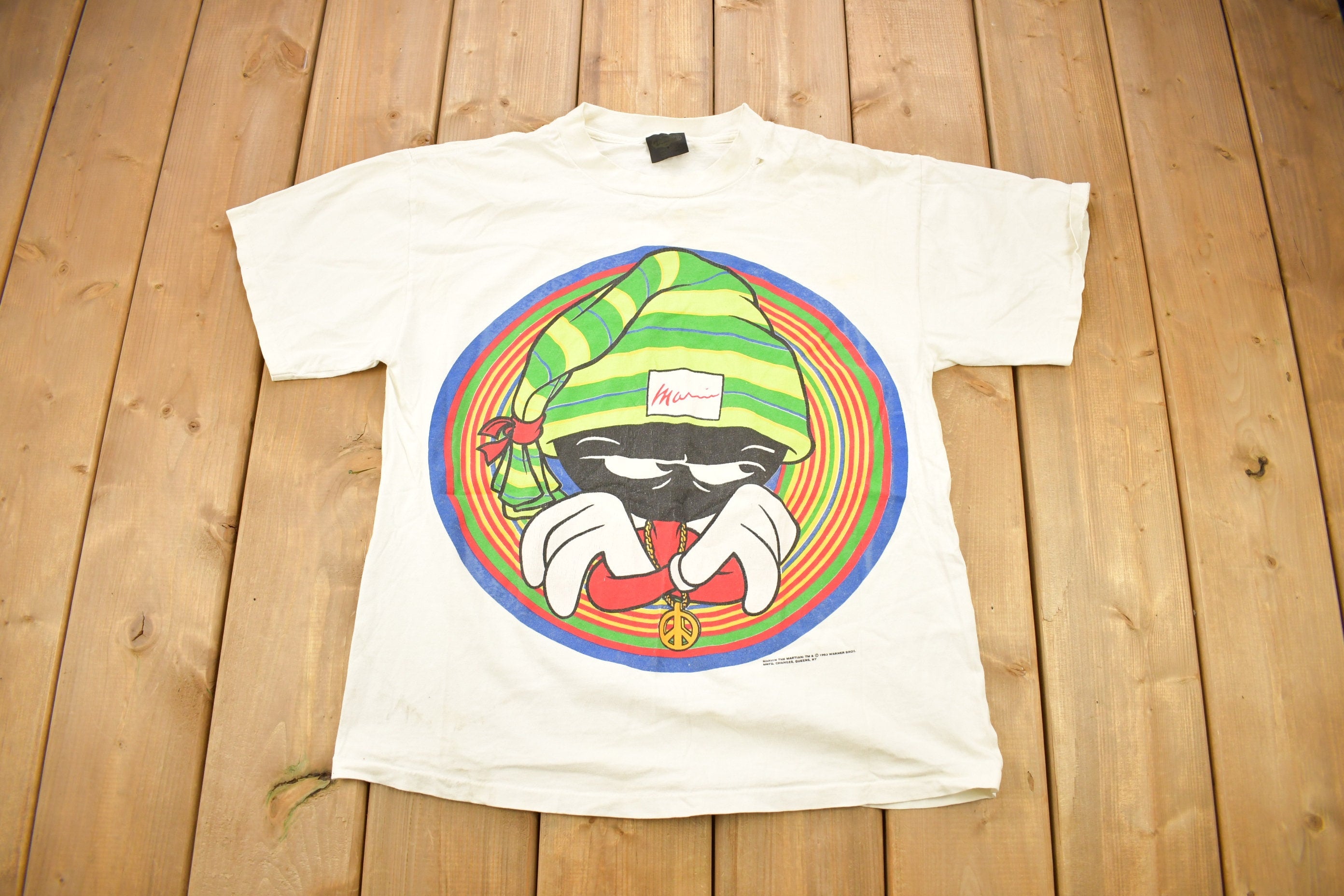Vintage 1993 Marvin The Martian Looney Tunes Cartoon Promo T-Shirt