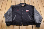 Vintage 1990s Reed Leather Wool Varsity Jacket