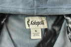 Vintage 1990s Kokopelli American Bald Eagle Fleece Sweater Jacker Men's XL / Outdoors / 90s Sweater / Fleece Zip up / All Over Print