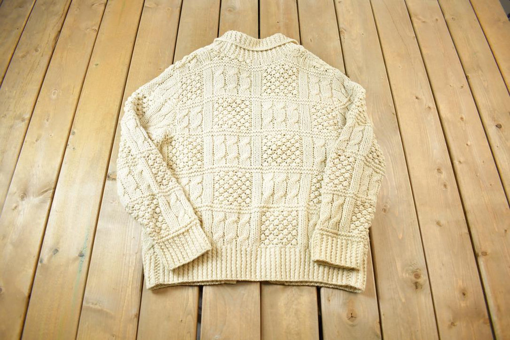 Vintage 1980s 3D Knit Cardigan Sweater