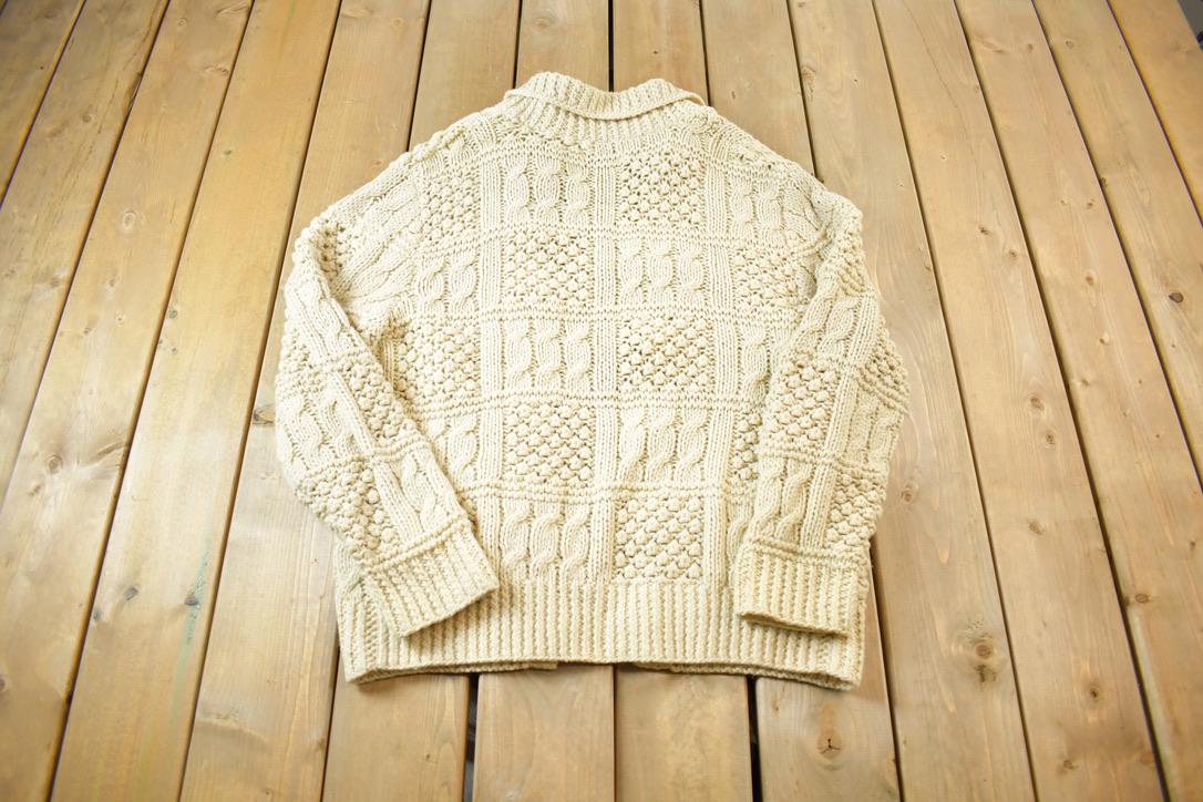 Vintage 1980s 3D Knit Cardigan Sweater