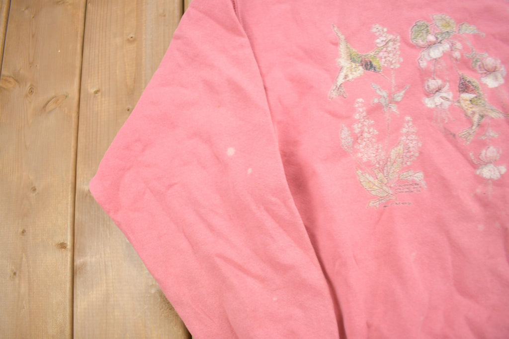 Vintage 1990s Cute Flowers & Birds Crewneck Sweater