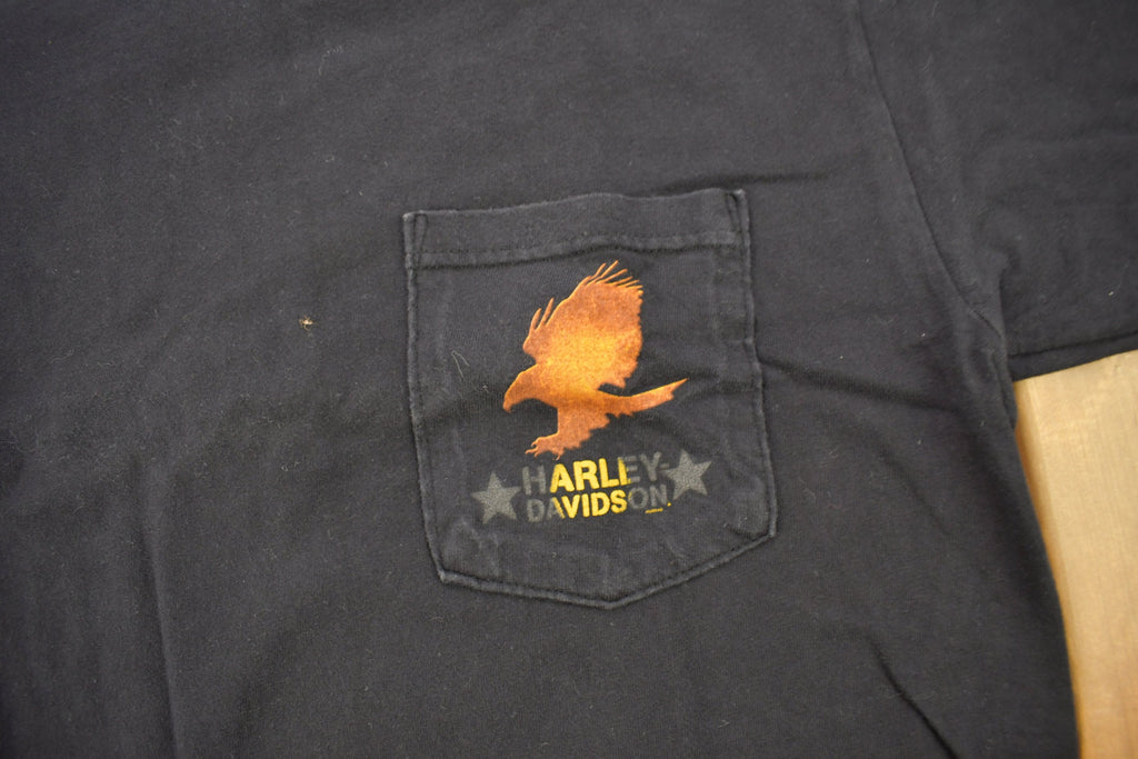 Vintage 2000 Harley Davidson Of Siouxland Sioux City Iowa Pocket T-Shirt