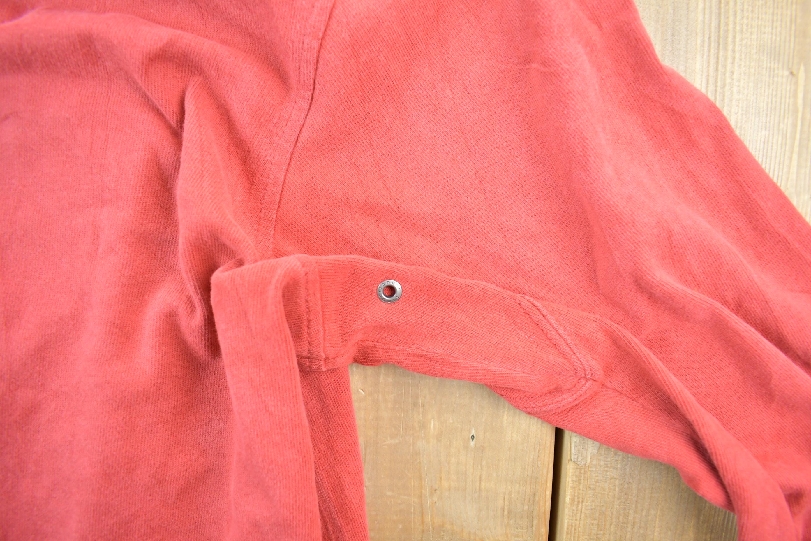 Vintage 1990s Timberland Red Quarter Button Tree Logo Button Up Shirt