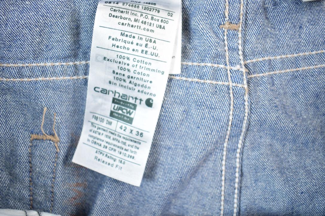 Vintage Y2K Carhartt Flame Resistant Work Denim Jeans Size 42 x 36