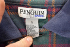 Vintage 1990s Penguin Sport Plaid Button Up Shirt Mens L