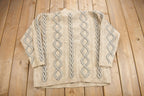 Vintage 1990s Eddie Bauer Legends 3D Cable Knit Sweater  Vintage 90s Crewneck  Abstract Patterns  Wool Sweater