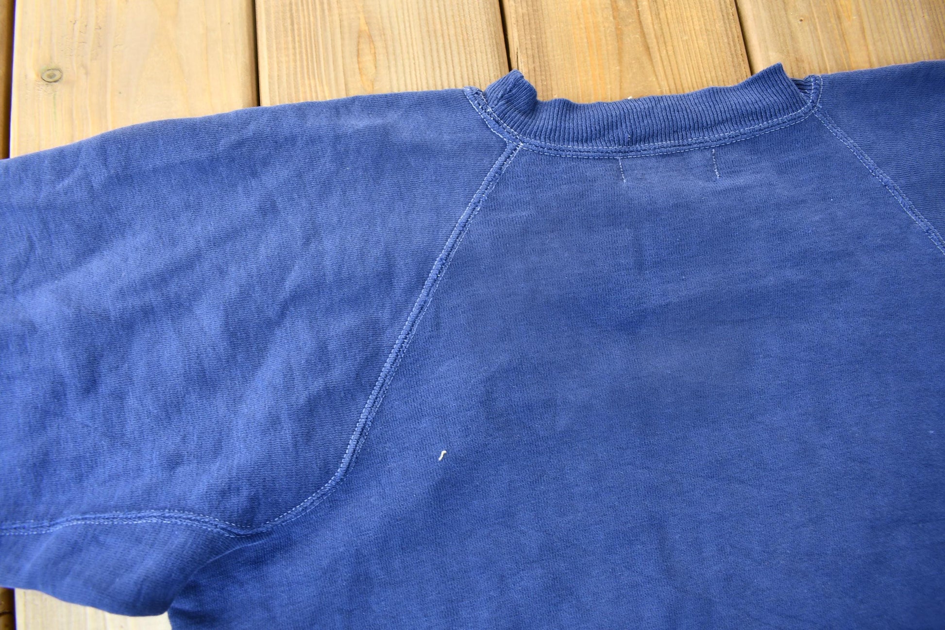 Vintage 1940s Akom Pep-Shirt Blank Navy Blue Crewneck Sweatshirt