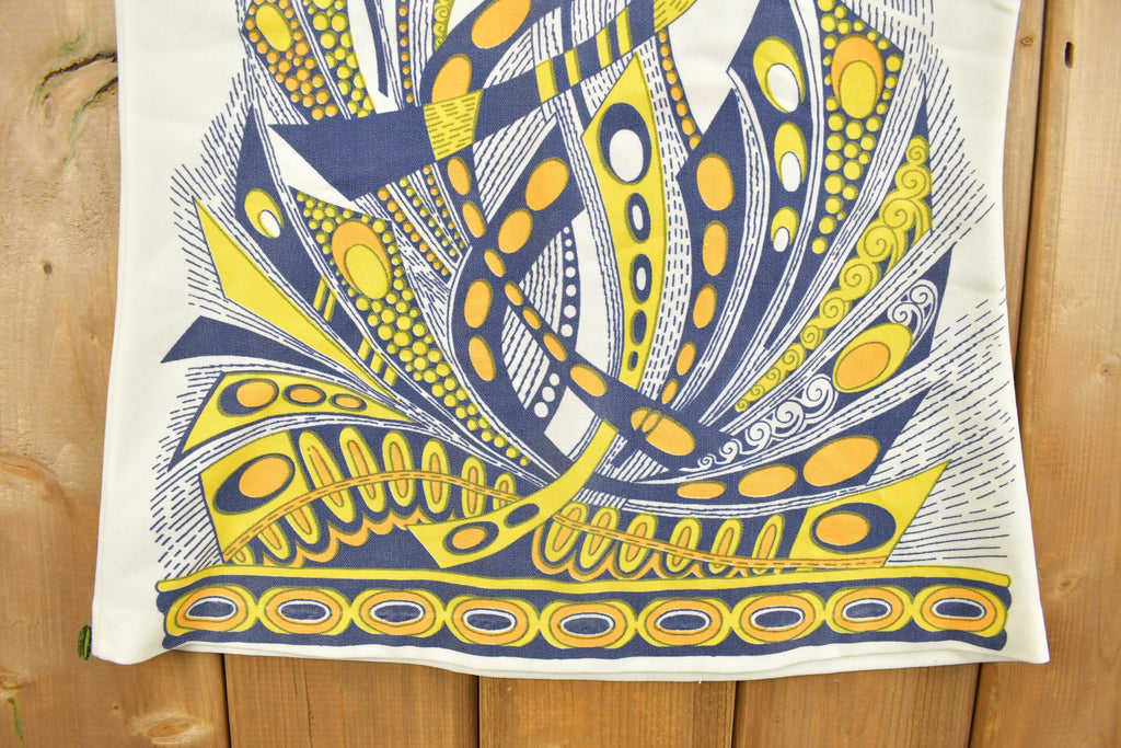 Vintage 1970s Abstract Print Sleeveless Tunic Blouse