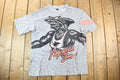 Vintage 1990s Maui And Sons Sharkman All Over Print Graphic T Shirt