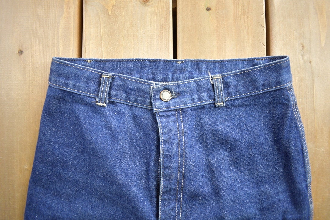 Vintage 1970s Angels Wing Stove Pipe Jeans Size 31x31