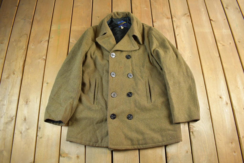 Vintage 1950s Naval Wool Coat Men's Large