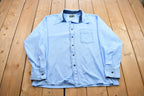 Vintage 1980s J.C Penney Tapered Blue Button Up Shirt