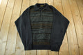 Vintage 1990s Boulevard Club Knit Abstract Pattern Collared Sweater