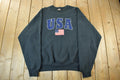 Vintage 1990s USA American Flag Crewneck Sweatshirt Mens XL  90s Souvenir Crewneck  Vintage Souvenir Travel Patriotic
