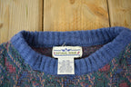 Vintage 1990s Natural Issue Abstract Pattern Knit Crewneck Sweater Men's XL