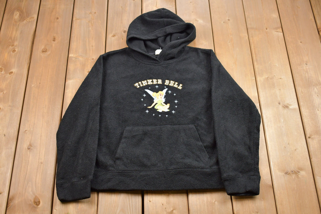 Vintage 1990s Disney Tinker Bell Fleece Hooded Sweatshirt