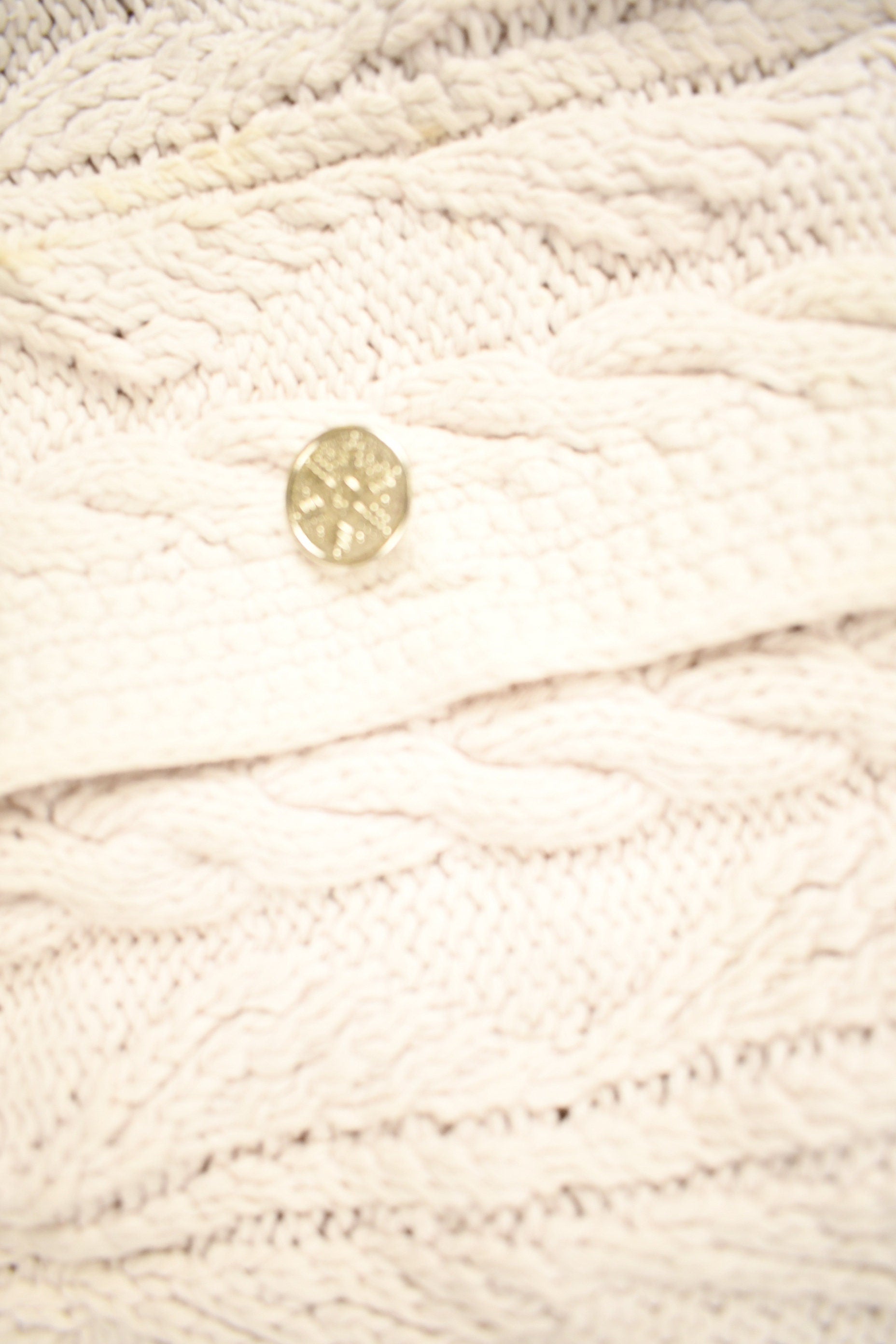 Vintage 1980s Northern Isles Hand Knit 3D Cable Knit Cardigan Sweater