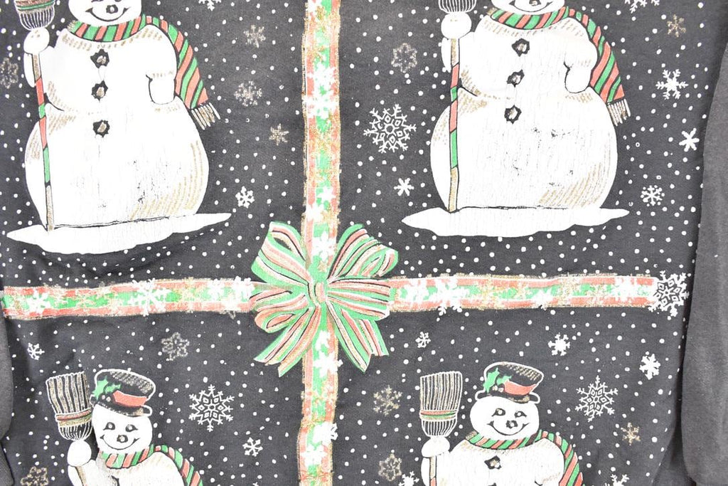 Vintage 1980s Warhol Snowmen Christmas Crewneck Sweatshirt Women's L