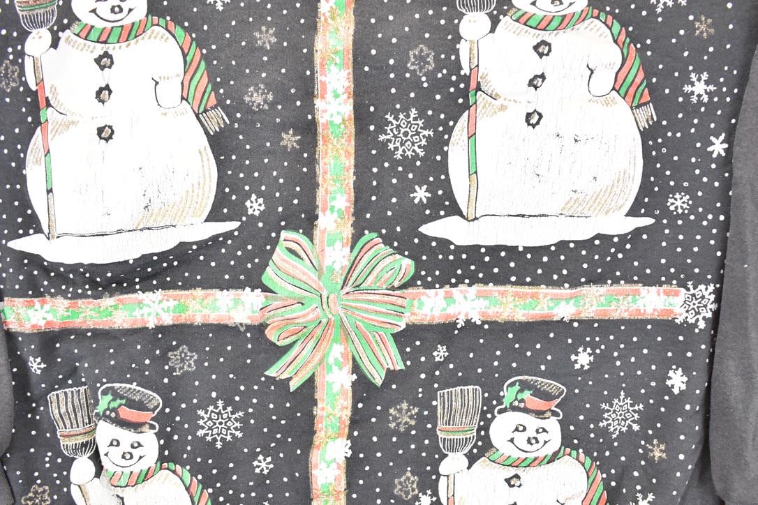 Vintage 1980s Warhol Snowmen Christmas Crewneck Sweatshirt Women's L