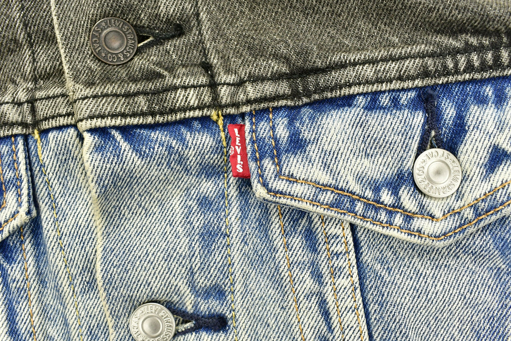 Vintage 1990s Levi's 2 Tone Patch Work Denim Jean Jacket