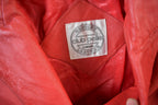 Vintage 1990s Pelle Club Genuine Leather Red Overcoat