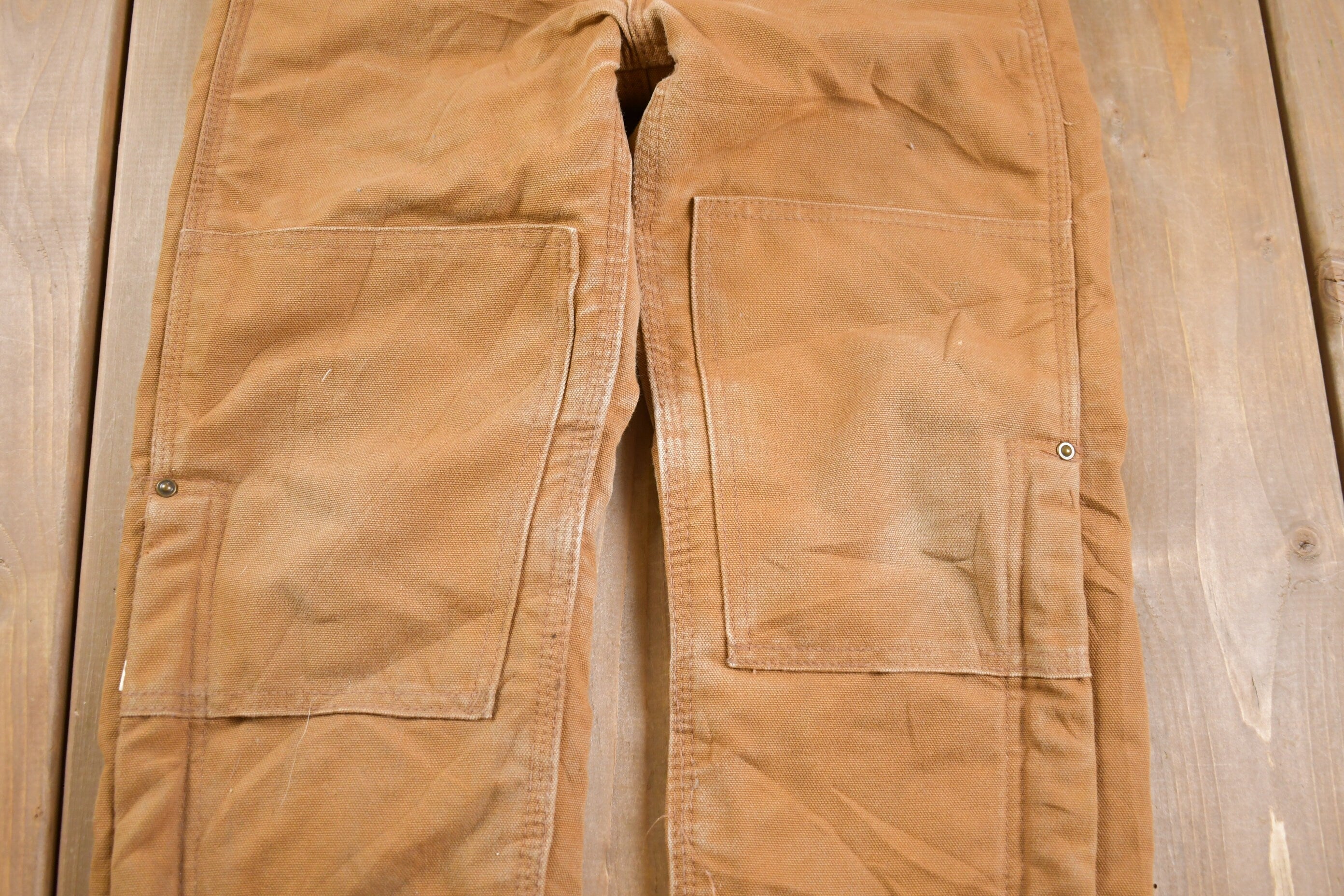 Vintage 1990s Carhartt Double Knee Canvas Overalls Size 27 x 21